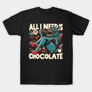 Chocoholic choco lover girl funny monster T-Shirt